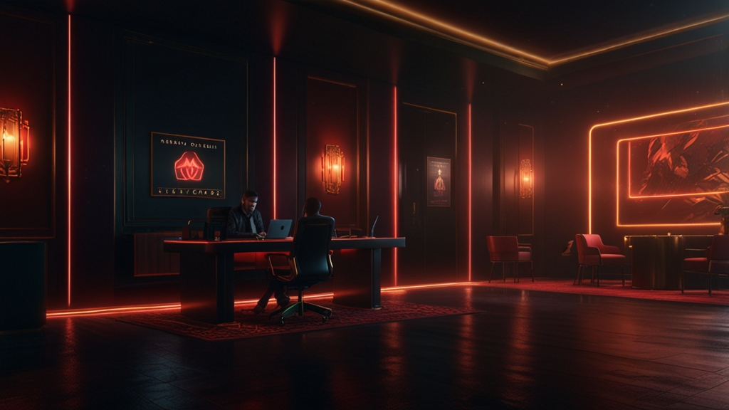 Player entering login details on a glowing casino sign-in screen