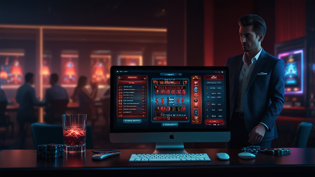 Mobile phone and desktop monitor showing casino login screens side by side